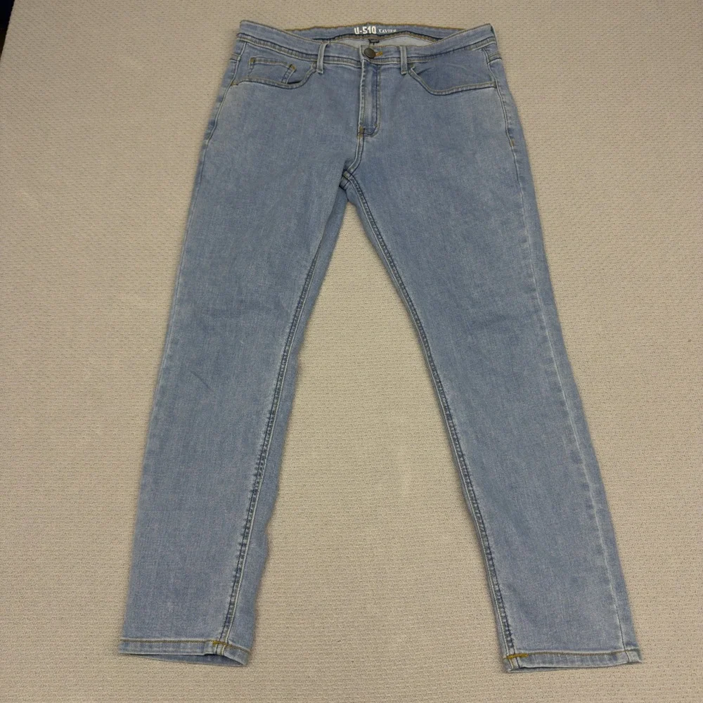 Under 510 Jeans Mens 34x28 Light Wash Xavier Denim Slim Fit Stretch Casual